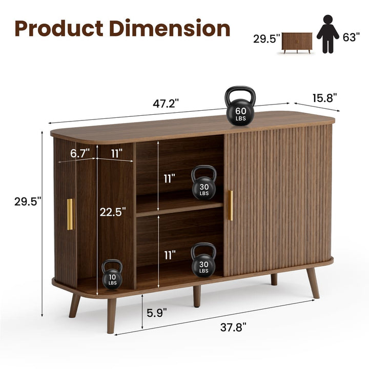 Fluted Accent Cabinet, Walnut