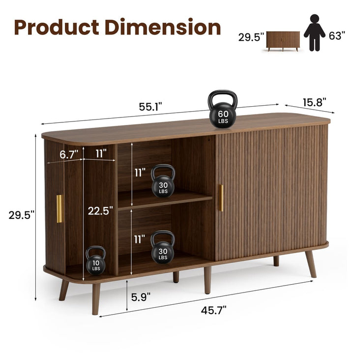 Fluted Accent Cabinet, Walnut