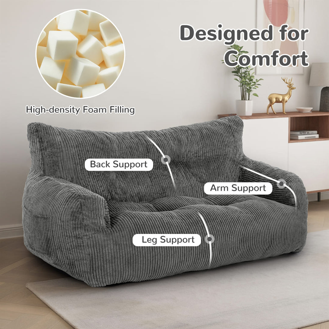 Pamapic Loveseat Big Bean Bag Couch for Dorm
