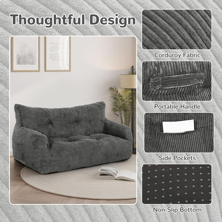 Pamapic Loveseat Big Bean Bag Couch for Dorm