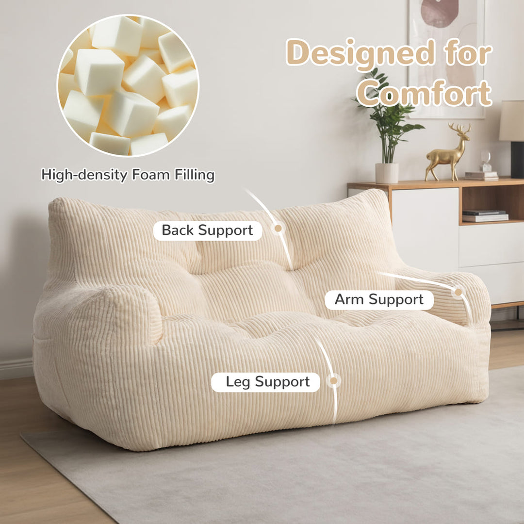 Pamapic Loveseat Big Bean Bag Couch for Dorm