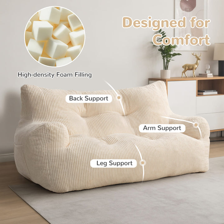 Pamapic Loveseat Big Bean Bag Couch for Dorm
