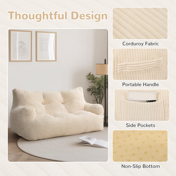 Pamapic Loveseat Big Bean Bag Couch for Dorm