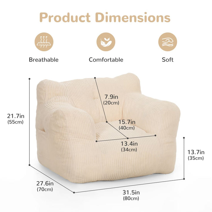 Pamapic Adults Big Bean Bag Chairs with Armrests for Living Room, Bedroom & Dorm