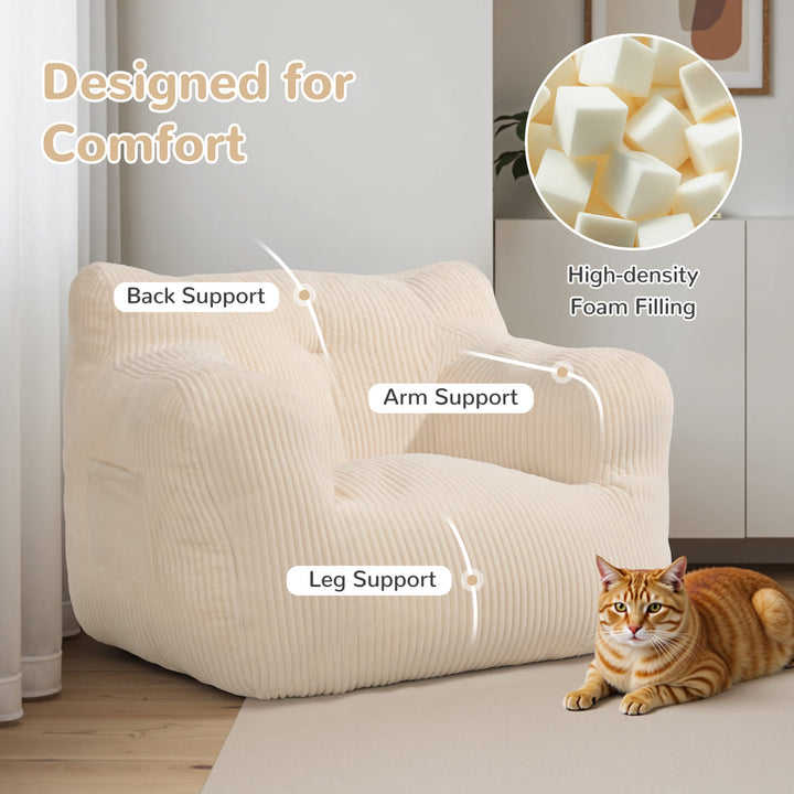 Pamapic Adults Big Bean Bag Chairs with Armrests for Living Room, Bedroom & Dorm