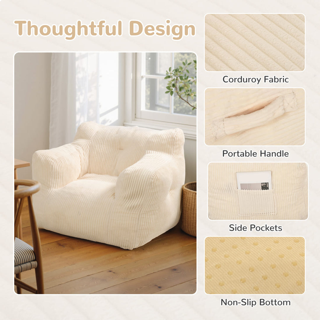 Pamapic Adults Big Bean Bag Chairs with Armrests for Living Room, Bedroom & Dorm