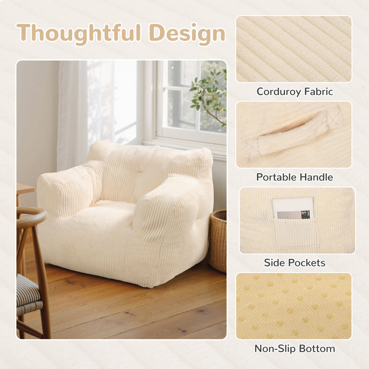 Pamapic Adults Big Bean Bag Chairs with Armrests for Living Room, Bedroom & Dorm
