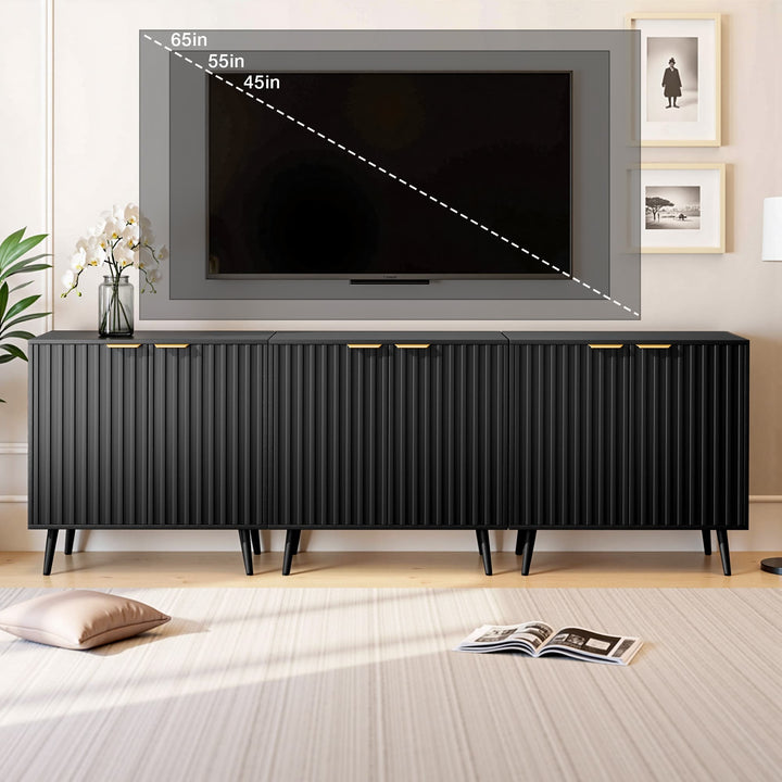 Pamapic Fluted Sideboard Cabinet with Adjustable Shelves for Living Room, Hallway, Entryway, Dining Room