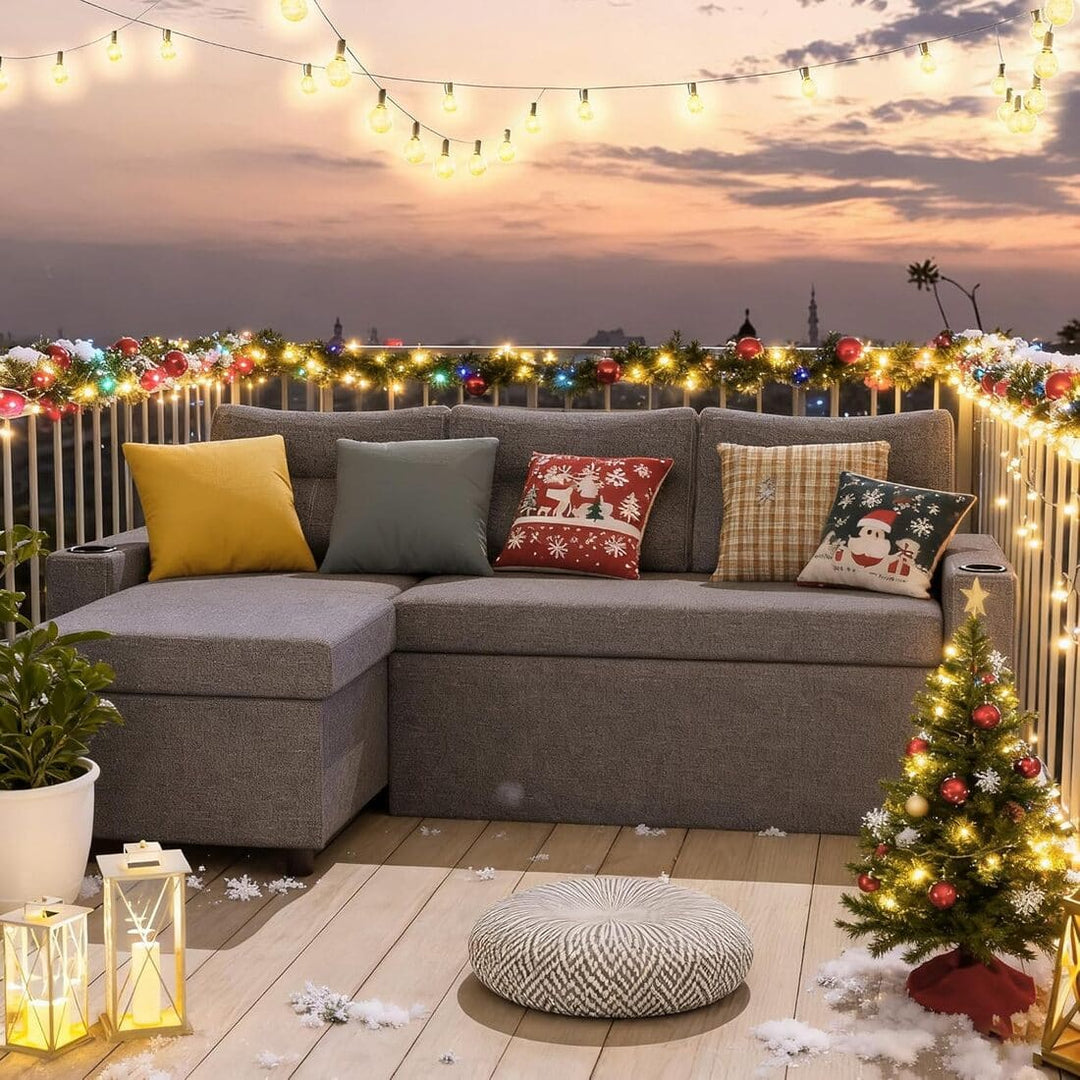 Pamapic L-Shaped Pull Out Sectional Sleeper Sofa with Storage & Supportive Cushions