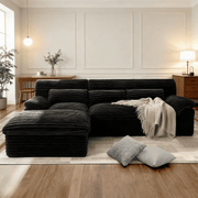 Pamapic 100" Boneless Sectional Couch with Plush Corduroy Fabric, No Assembly Required