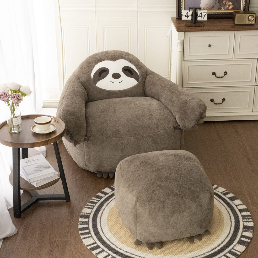 Sloth Bean Bag Chair with Ottoman