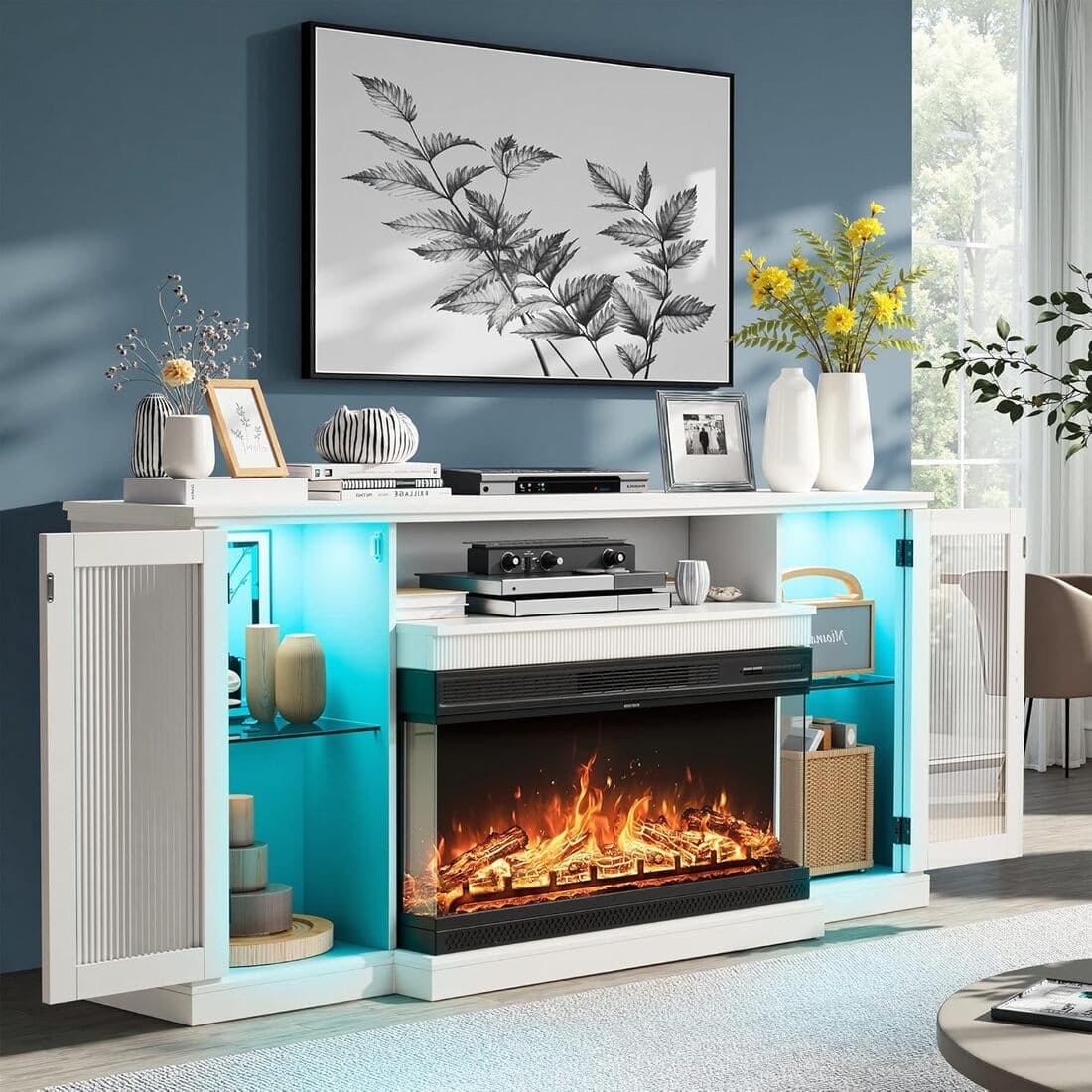 Farmhouse Fireplace TV Stands & Entertainment Center | Pamapic