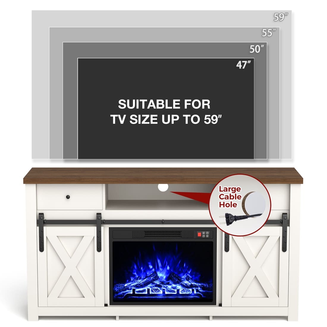 Farmhouse Fireplace TV Stands & Entertainment Center | Pamapic