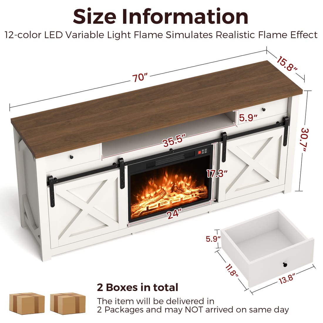 Farmhouse Fireplace TV Stands & Entertainment Center | Pamapic