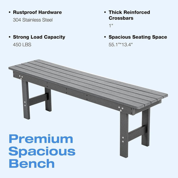 Pamapic HDPE Outdoor Dining Table and Chairs with Umbrella Hole