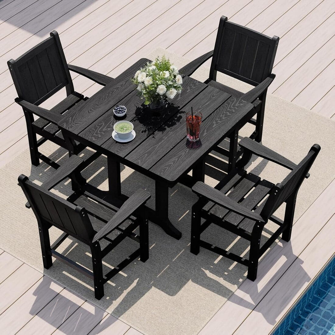 Pamapic HDPE Outdoor Dining Set (5 Pieces)