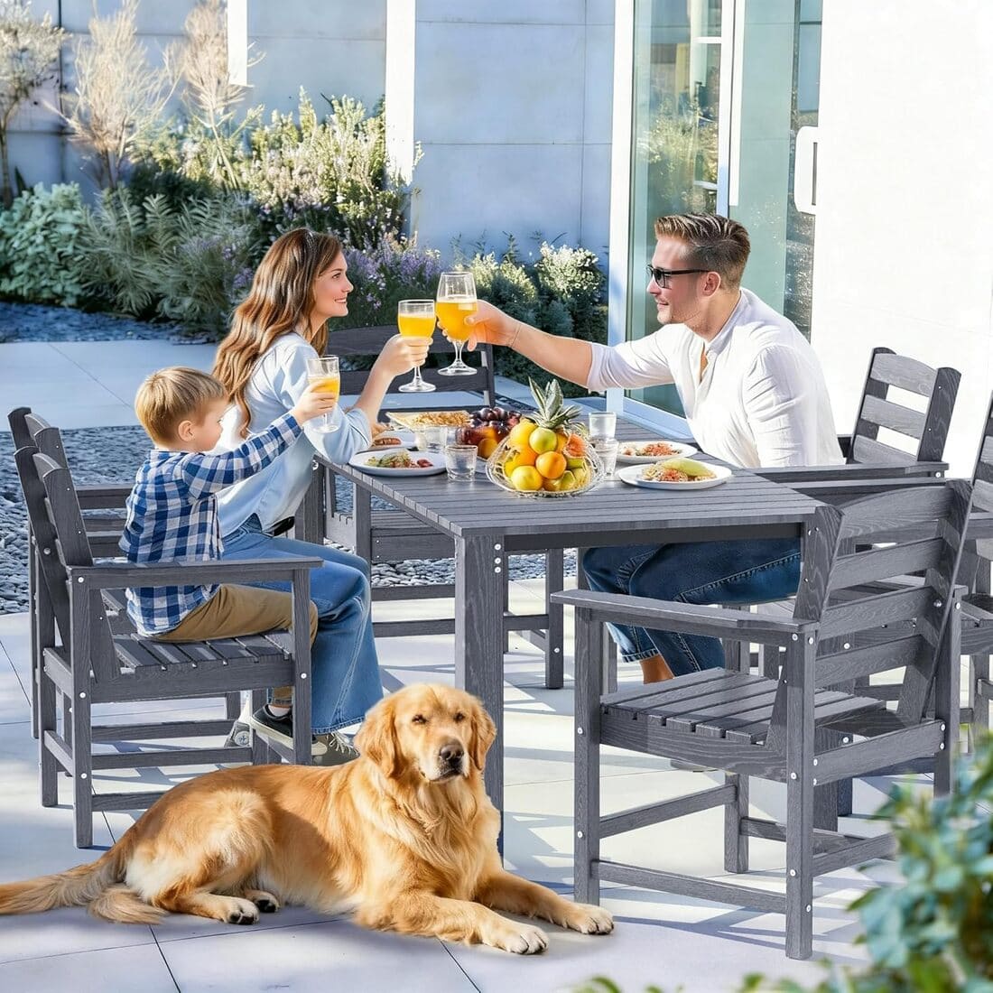 HDPE Classic Dining Set,7-Piece | Pamapic
