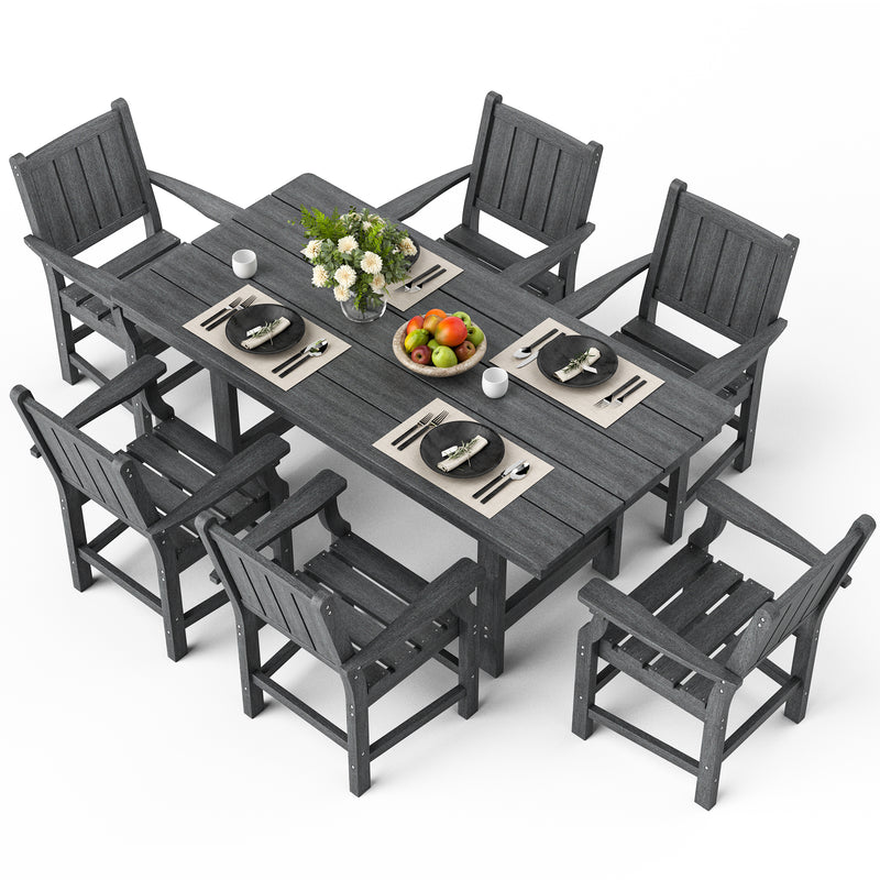 Pamapic HDPE Outdoor Dinning Set (7 Pieces)