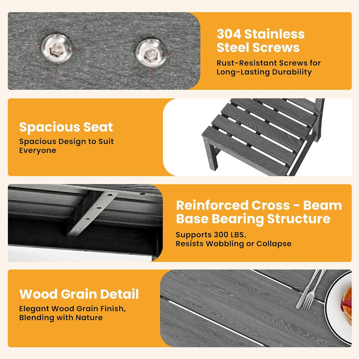 Pamapic HDPE Outdoor Dining Set (5 Pieces)