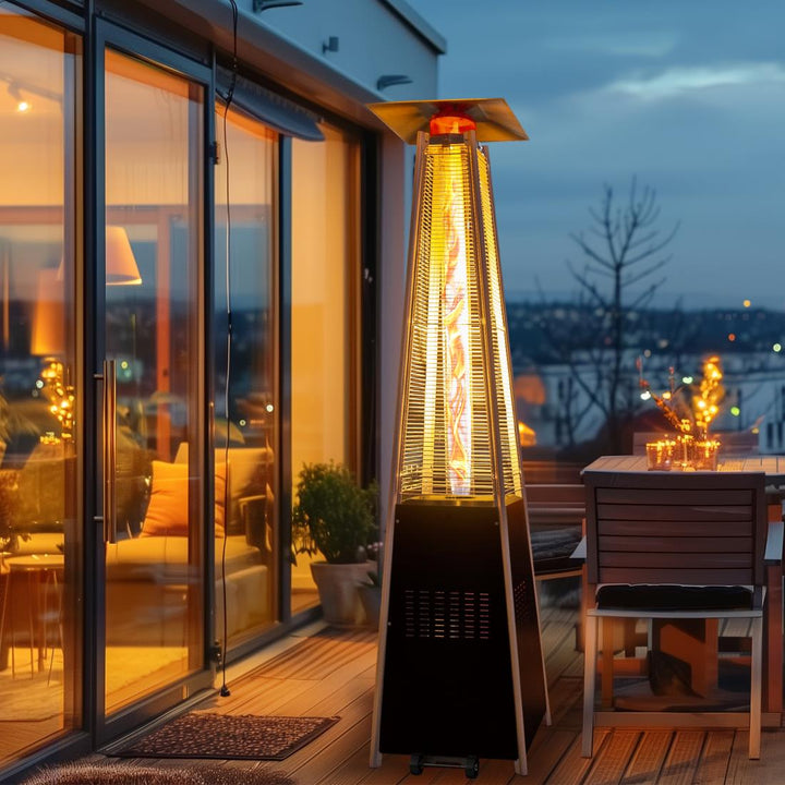 Pyra Propane Pyramid Patio Heater 48,000 BTU, with Glass Flame Tube