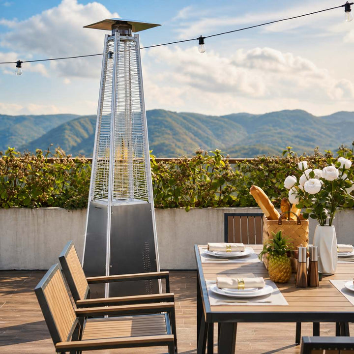 Pyra Propane Pyramid Patio Heater 48,000 BTU, with Glass Flame Tube