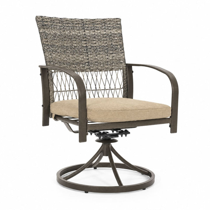 Weave Outdoor Dining Set, 5-Piece, Full Swivel
