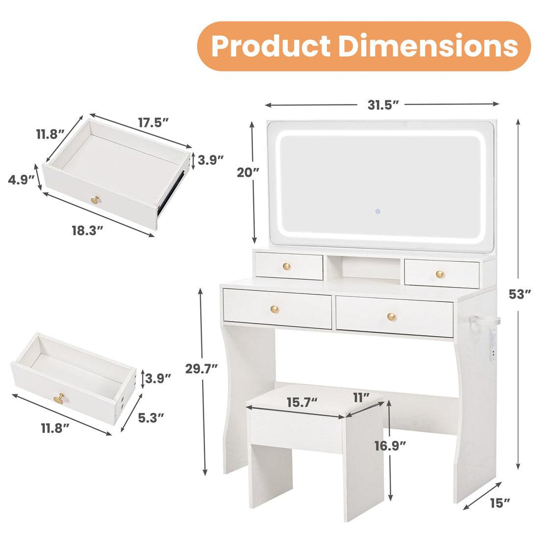 Vanity desk dimensions