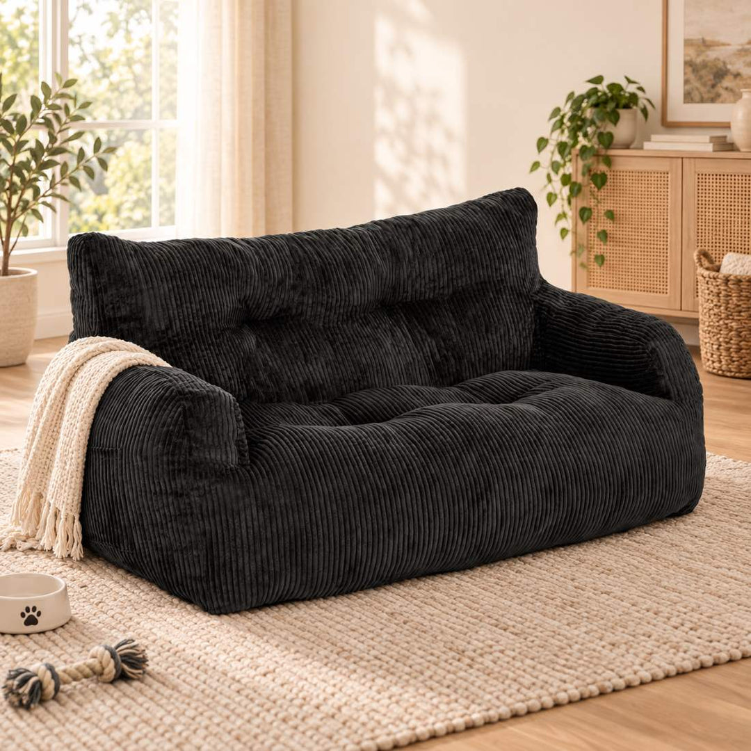 Pamapic Pro Bean Bag Sofa for You & Your Dog, Cozy Low-Profile Cuddle Lounge