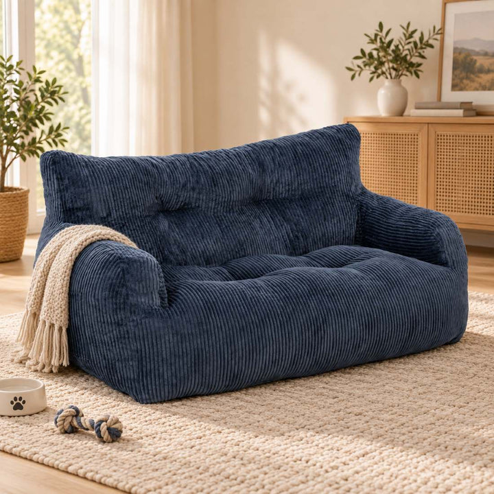Pamapic Pro Bean Bag Sofa for You & Your Dog, Cozy Low-Profile Cuddle Lounge