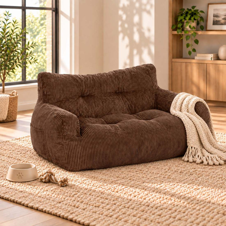 Pamapic Pro Bean Bag Sofa for You & Your Dog, Cozy Low-Profile Cuddle Lounge