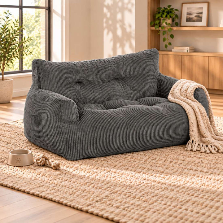 Pamapic Pro Bean Bag Sofa for You & Your Dog, Cozy Low-Profile Cuddle Lounge