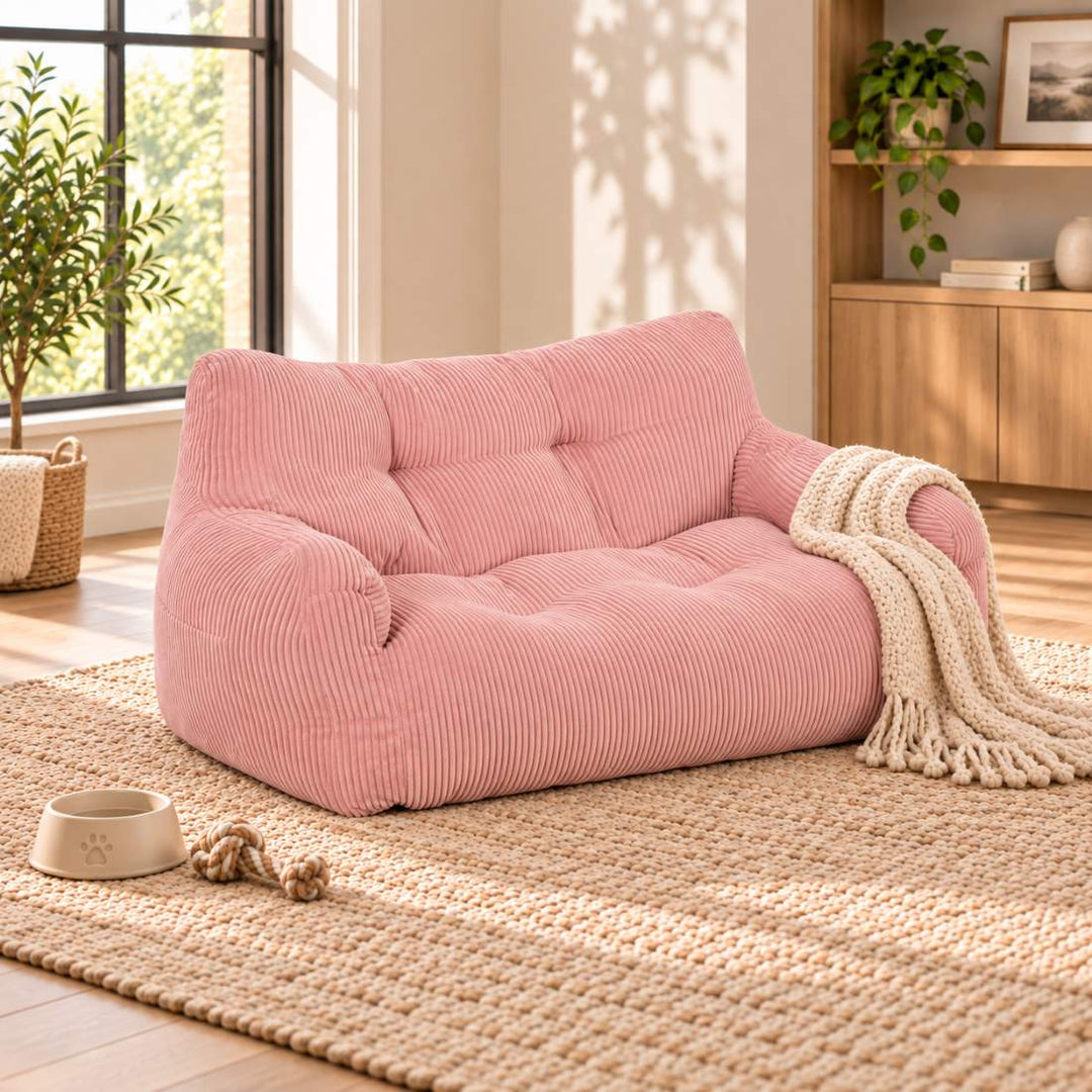 Pamapic Pro Bean Bag Sofa for You & Your Dog, Cozy Low-Profile Cuddle Lounge