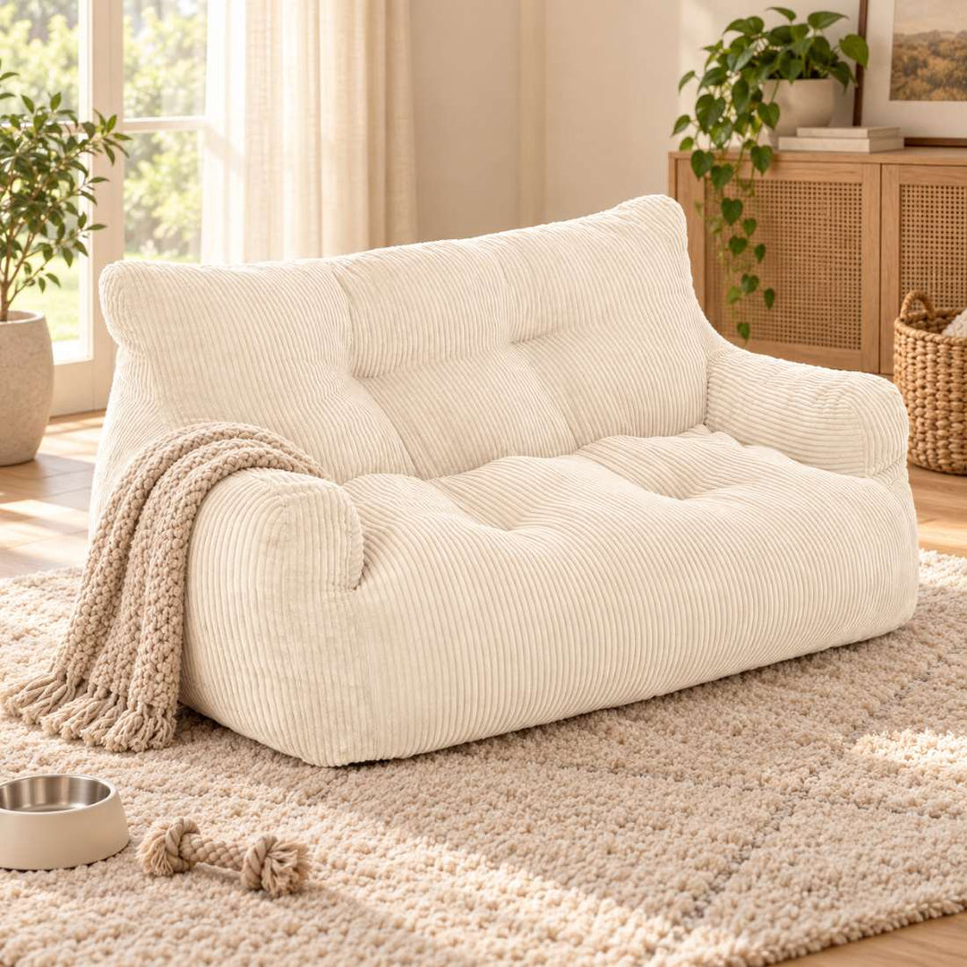 Pamapic Pro Bean Bag Sofa for You & Your Dog, Cozy Low-Profile Cuddle Lounge