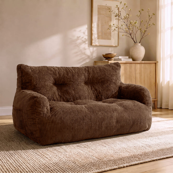 Pamapic 2-Person Bean Bag Sofa, 61"-63" Small-Space Loveseat