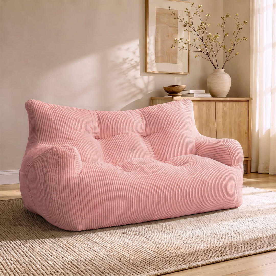 Pamapic 2-Person Bean Bag Sofa, 61"-63" Small-Space Loveseat