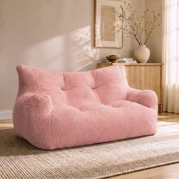 Pamapic 2-Person Bean Bag Sofa, 61"-63" Small-Space Loveseat