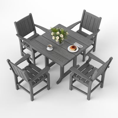 Pamapic HDPE Outdoor Dinning Set (5 Pieces)