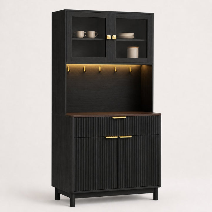 2-Door Fluted Kitchen Hutch