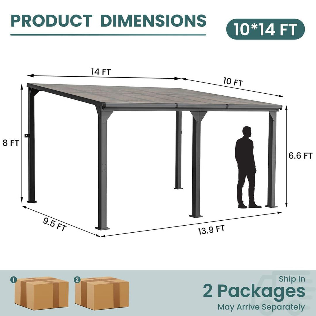 Pamapic Aluminum Hardtop Gazebo