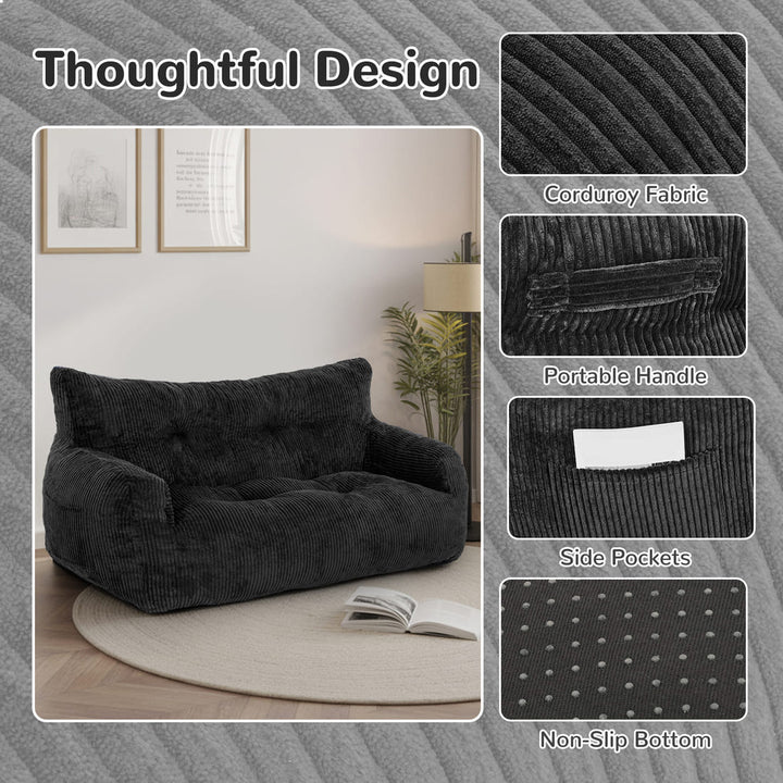 Pamapic Adults Big Bean Bag Chairs with Armrests for Living Room, Bedroom & Dorm