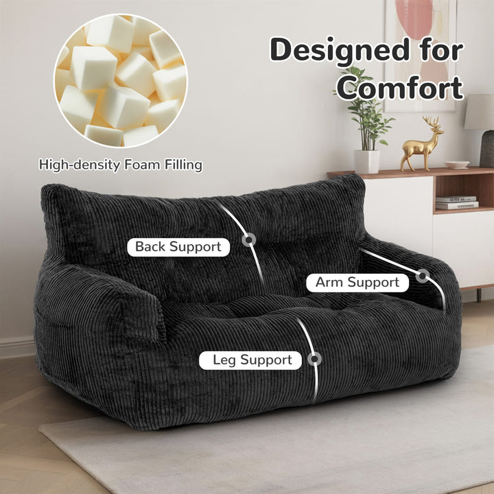 Pamapic Adults Big Bean Bag Chairs with Armrests for Living Room, Bedroom & Dorm