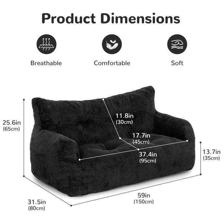 Pamapic Adults Big Bean Bag Chairs with Armrests for Living Room, Bedroom & Dorm