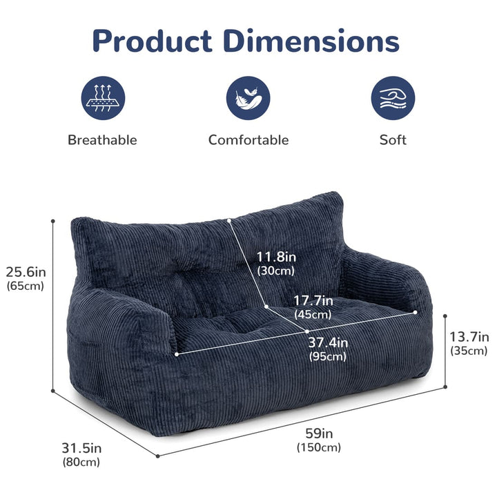 Pamapic Adults Big Bean Bag Chairs with Armrests for Living Room, Bedroom & Dorm