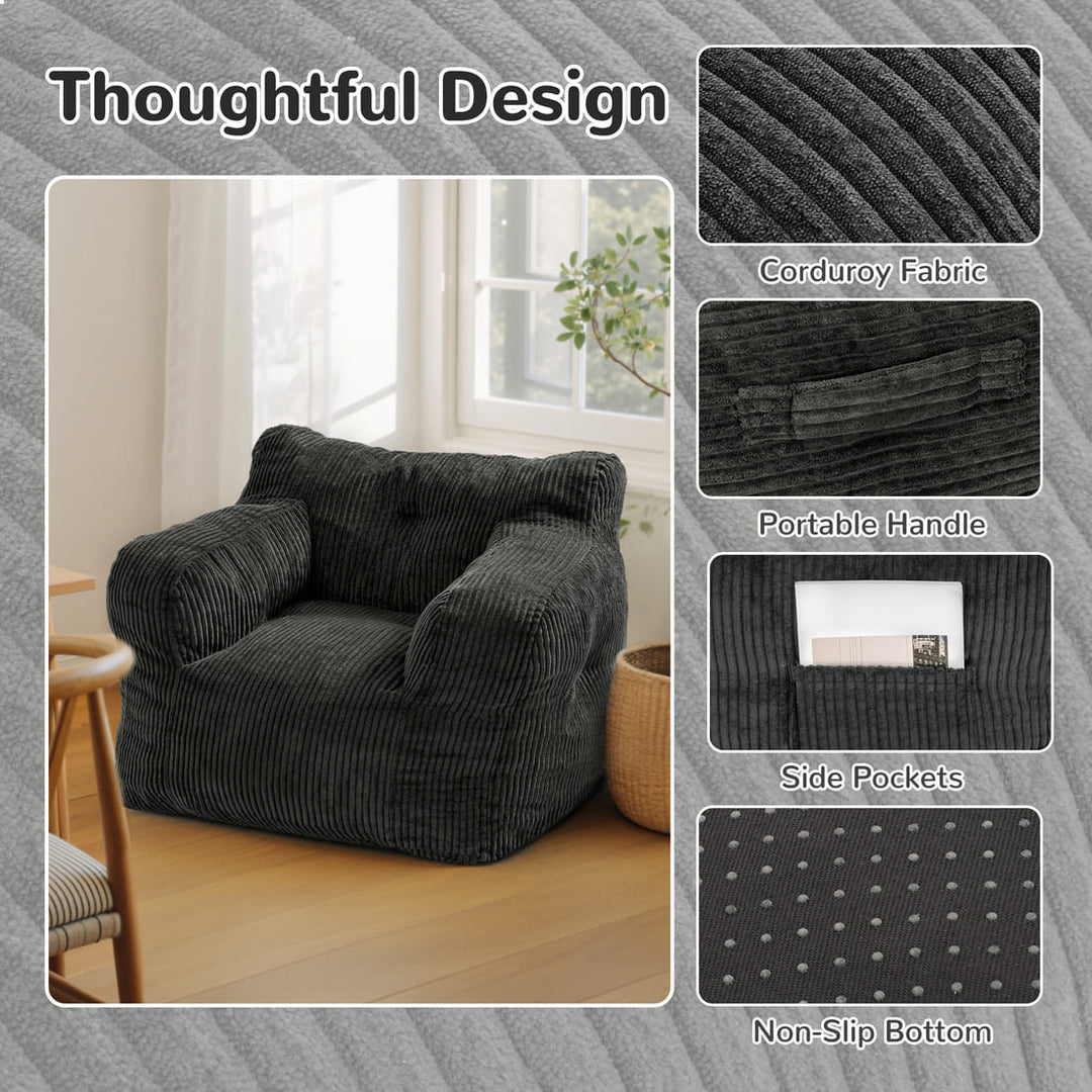 Pamapic Adults Big Bean Bag Chairs with Armrests for Living Room, Bedroom & Dorm