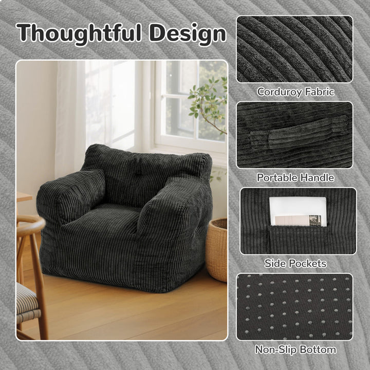 Pamapic Adults Big Bean Bag Chairs with Armrests for Living Room, Bedroom & Dorm