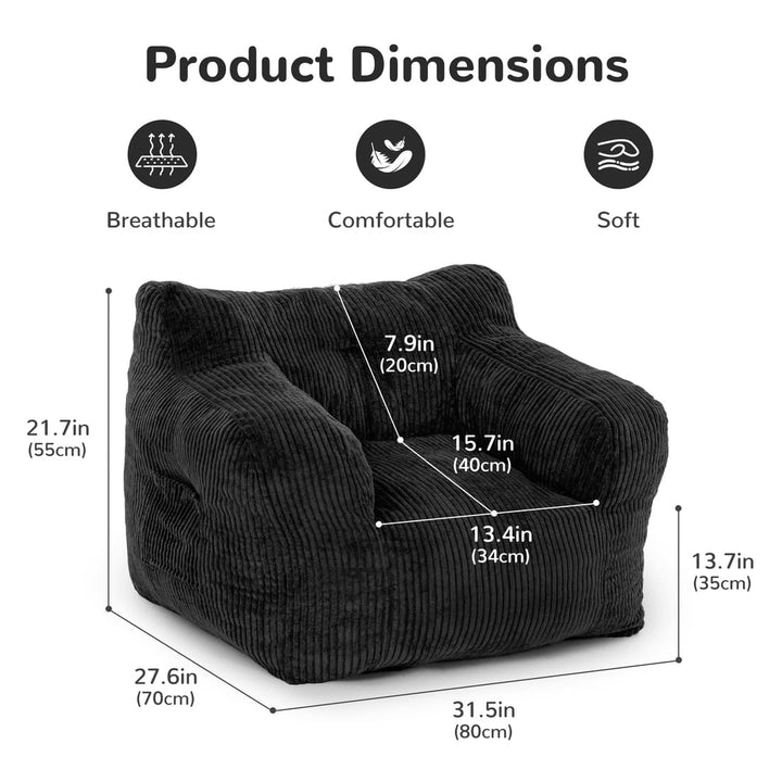 Pamapic Adults Big Bean Bag Chairs with Armrests for Living Room, Bedroom & Dorm