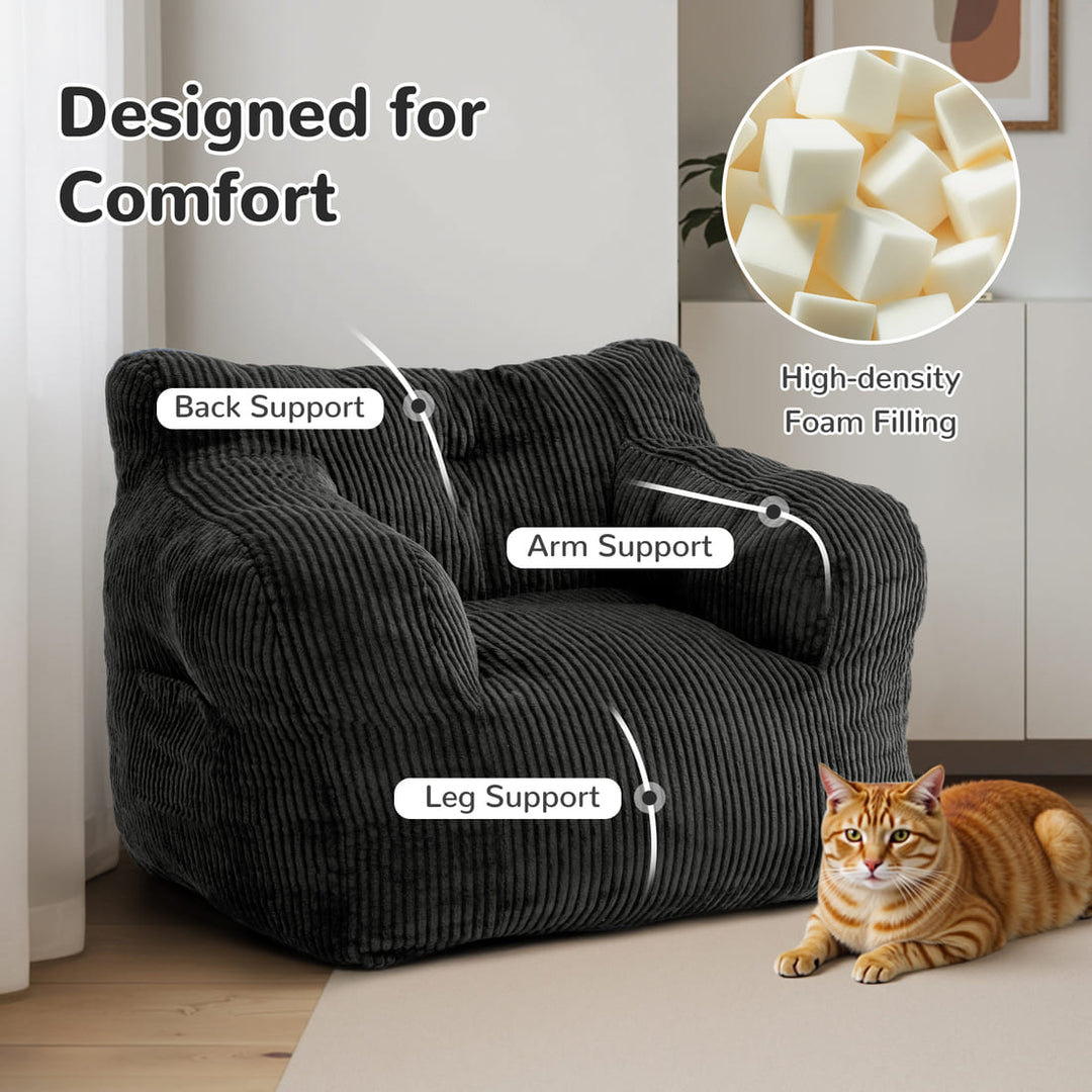 Pamapic Adults Big Bean Bag Chairs with Armrests for Living Room, Bedroom & Dorm