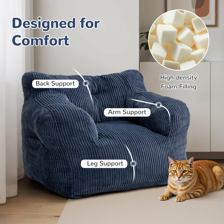 Pamapic Adults Big Bean Bag Chairs with Armrests for Living Room, Bedroom & Dorm