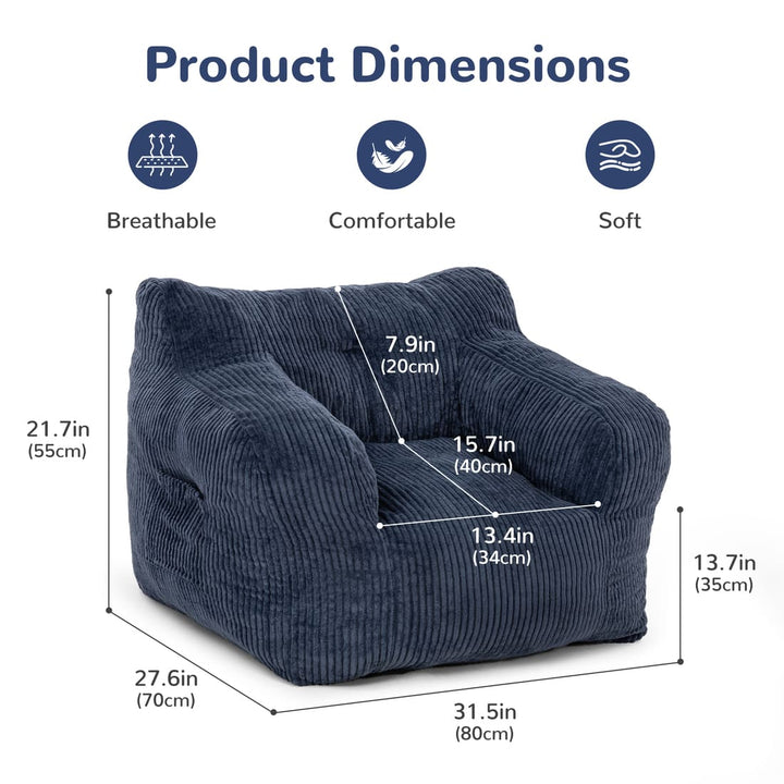 Pamapic Adults Big Bean Bag Chairs with Armrests for Living Room, Bedroom & Dorm
