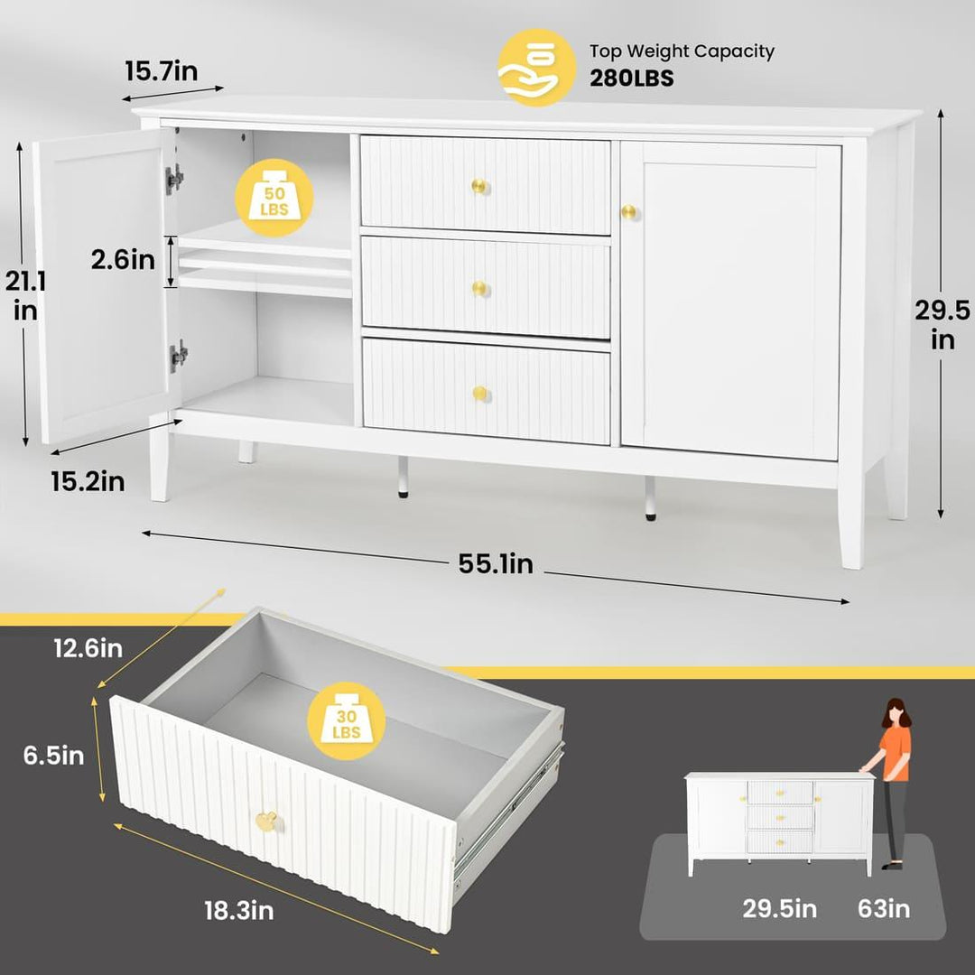 Pamapic 5-Drawer TV stand